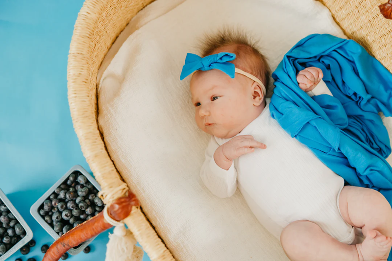 COPPER PEARL: BLUEBERRY KNIT SWADDLE BLANKET