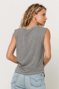 PROJECT SOCIAL T: RUE V-NECK TANK - HEATHER GREY