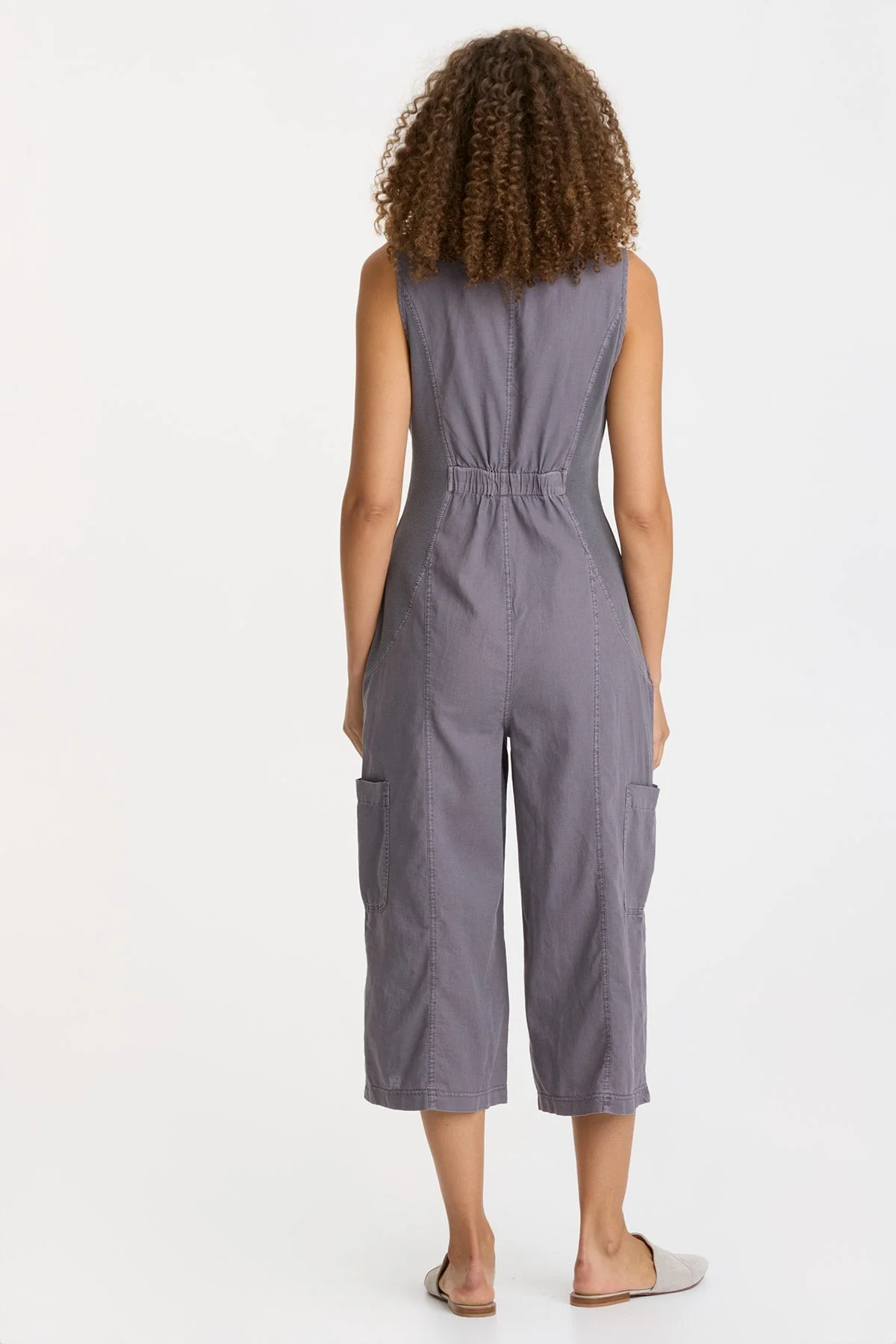 XCVI: LINEN NORRIS JUMPSUIT - NEBULOUS PIGMENT