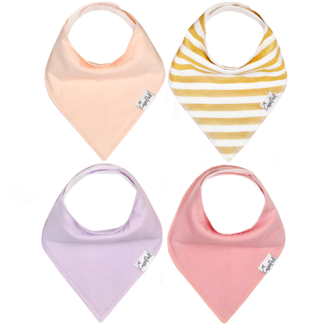 COPPER PEARL: SWEETHEART BABY BANDANA BIBS (4-PACK)