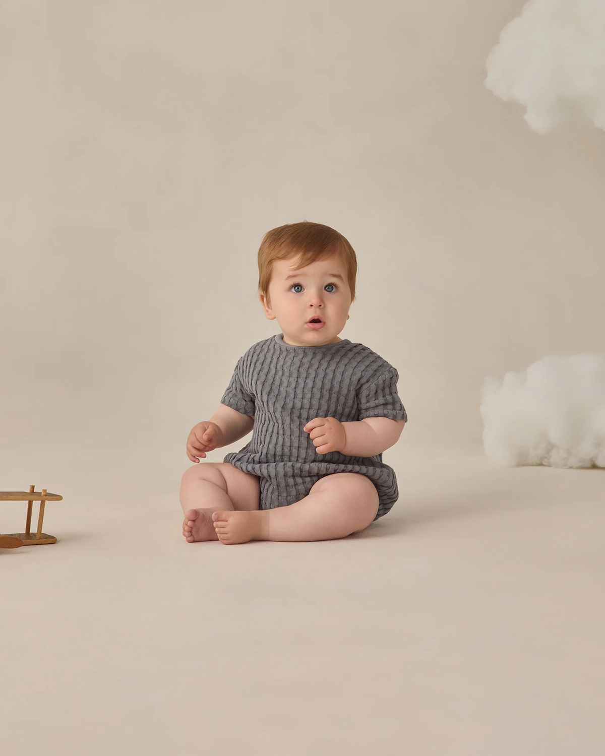 QUINCY MAE: RELAXED BUBBLE ROMPER - OCEAN