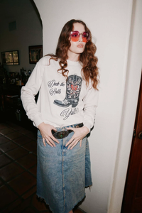 PROJECT SOCIAL T: DECK THE HALLS Y'ALL SWEATSHIRT - VINTAGE WHITE