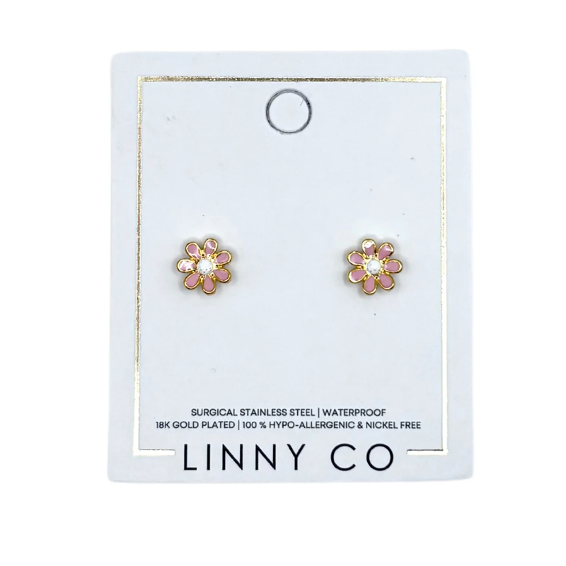 LINNY & CO: SCREWBACK STUD - ELSIE - PINK