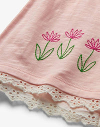 HATLEY: ELEPHANT EYELET TRIM TEE & SHORT SET - PEARL BLUSH