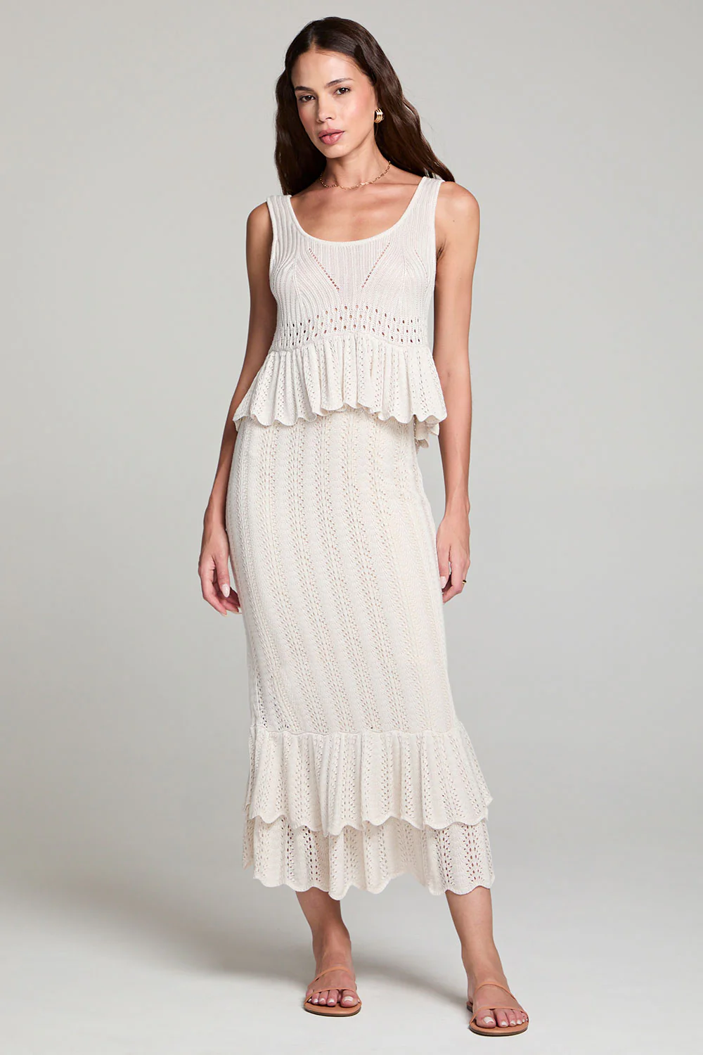 SALTWATER LUXE: RAINER MIDI SKIRT - NATURAL