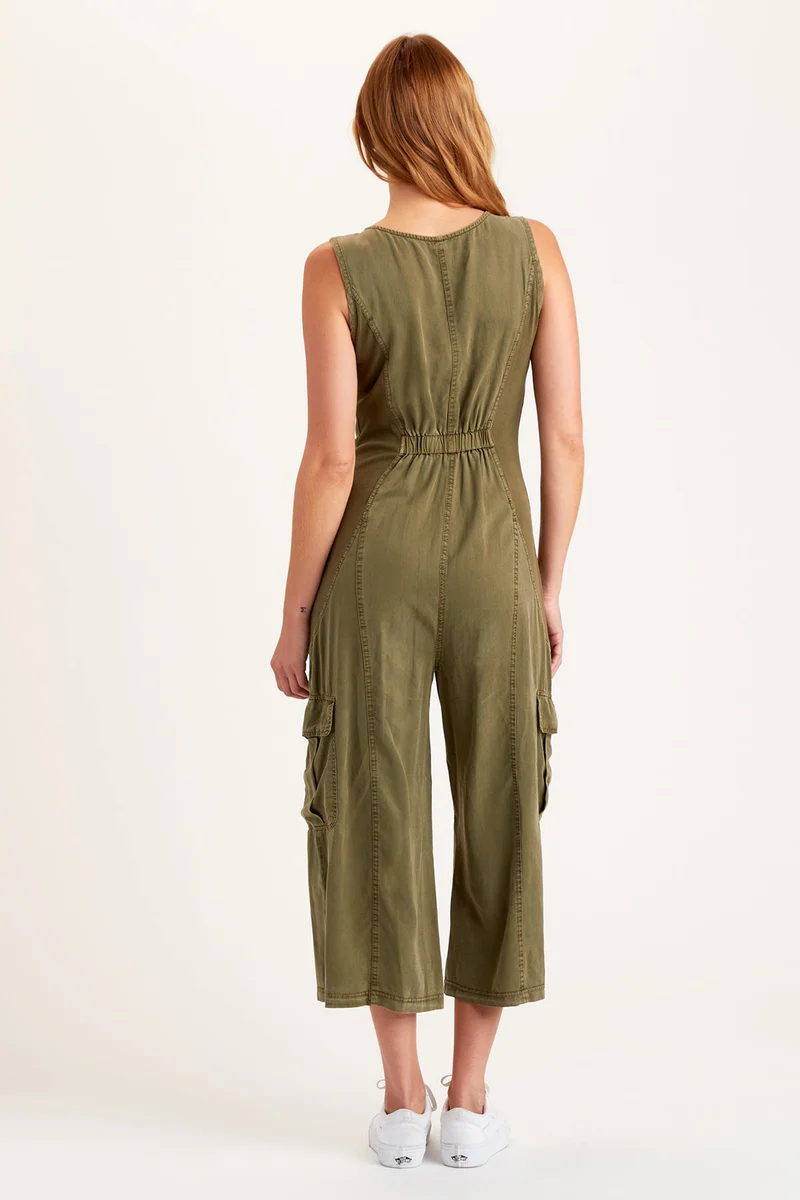 XCVI: HEWITT HOODED JUMPSUIT - LEAFY GREEN