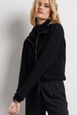 BOBI: DOUBLE ZIP FUNNEL NECK PULLOVER
