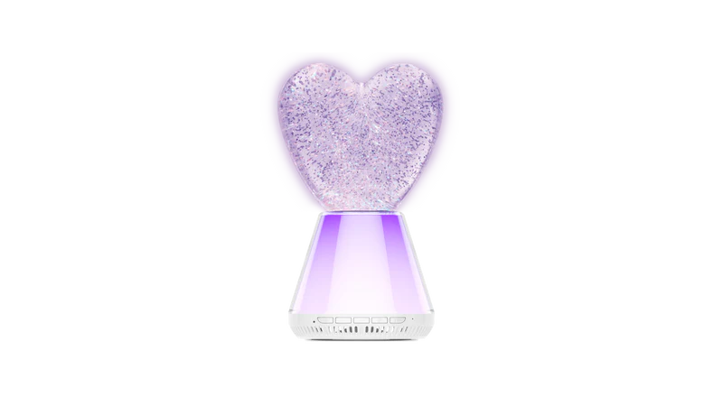TRENDTECH: LED LIGHT UP GLITTER HEART BLUETOOTH SPEAKER WITH WHITE NOISE