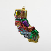 CALIFORNIA GLASS ORNAMENT 6"