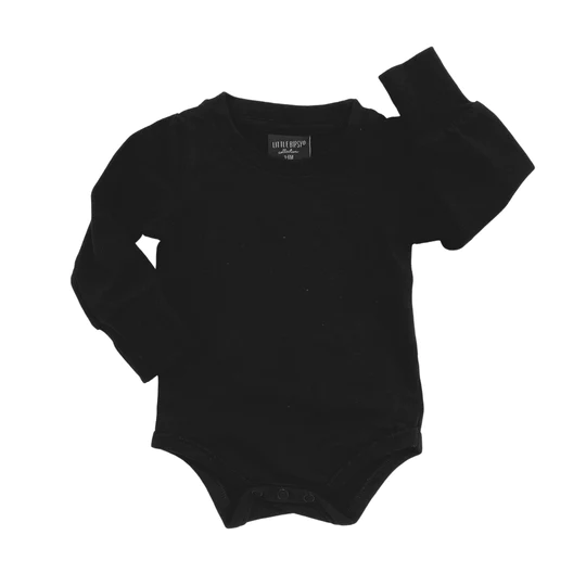 LITTLE BIPSY: LONG SLEEVE ONEPIECE - BLACK