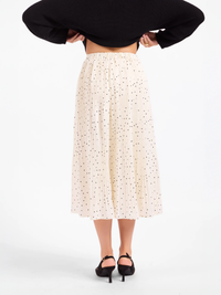SADIE & SAGE: LETTERS HOME PLEATED MAXI SKIRT - IVORY/BLACK