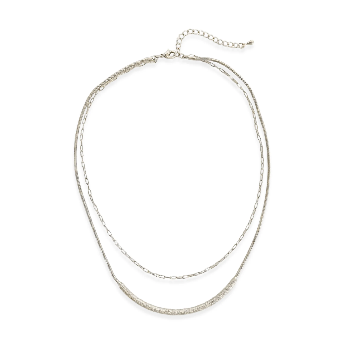 DOUBLE LAYER NECKLACE - SILVER