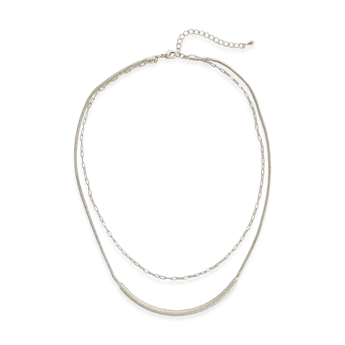 DOUBLE LAYER NECKLACE - SILVER