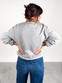 PROJECT SOCIAL T: 'TOUCHDOWN/TAILGATE' REVERSIBLE SWEATSHIRT- HEATHER GREY