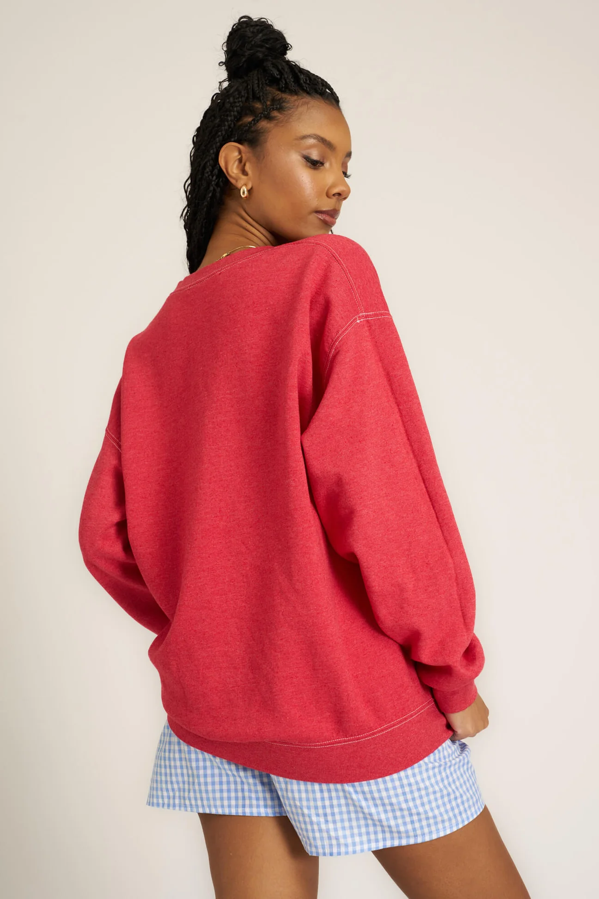 PROJECT SOCIAL T: SCORPIO NOTCH NECK SWEATSHIRT - RED DAHLIA