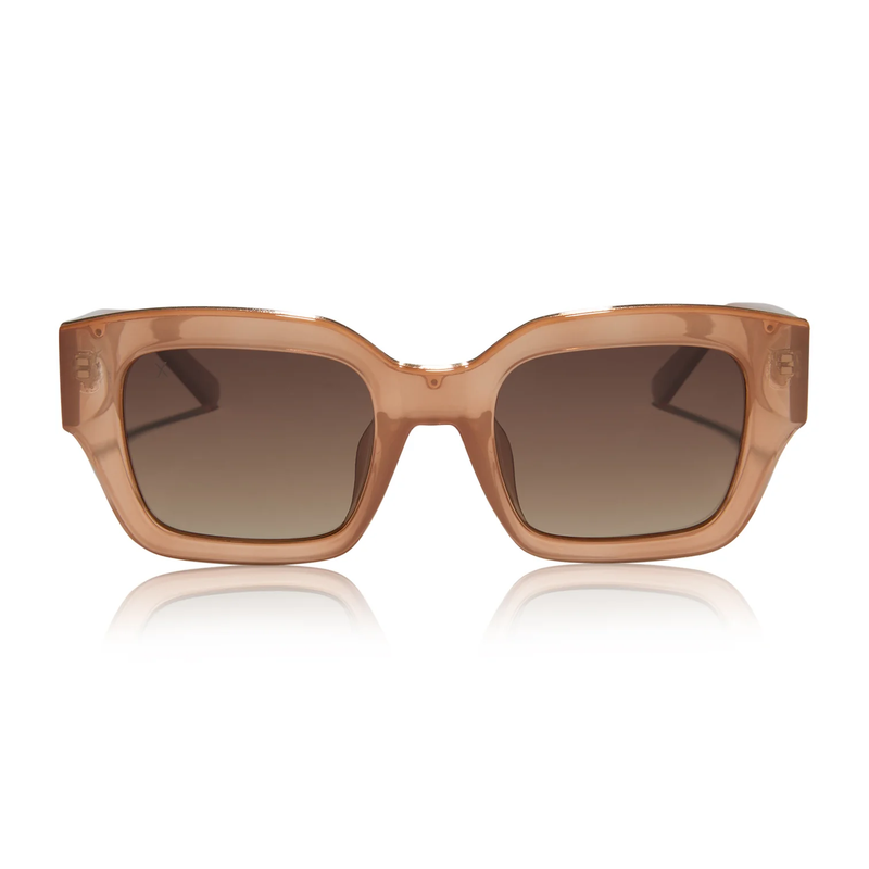 DIME: AMORE - TAUPE CRYSTAL BROWN GRADIENT POLARIZED SUNGLASSES