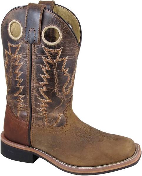 SMOKY MOUNTAIN BOOTS: CHILDREN'S JESSE WESTERN BOOT - BROWN DISTRESS/BROWN