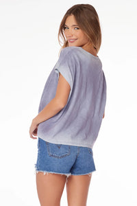 BOBI: V-NECK JERSEY TEE - RAINSTORM