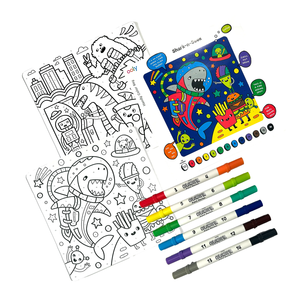 OOLY: COLORTOPIA COLOR BY NUMBER PAINT MARKER KIT - EPIC ADVENTURES