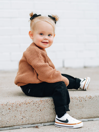 LITTLE BIPSY: CHUNKY KNIT SWEATER - NUTMEG