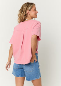 PROJECT SOCIAL T: SUAREZ BOXY TEE - SW FLAMINGO