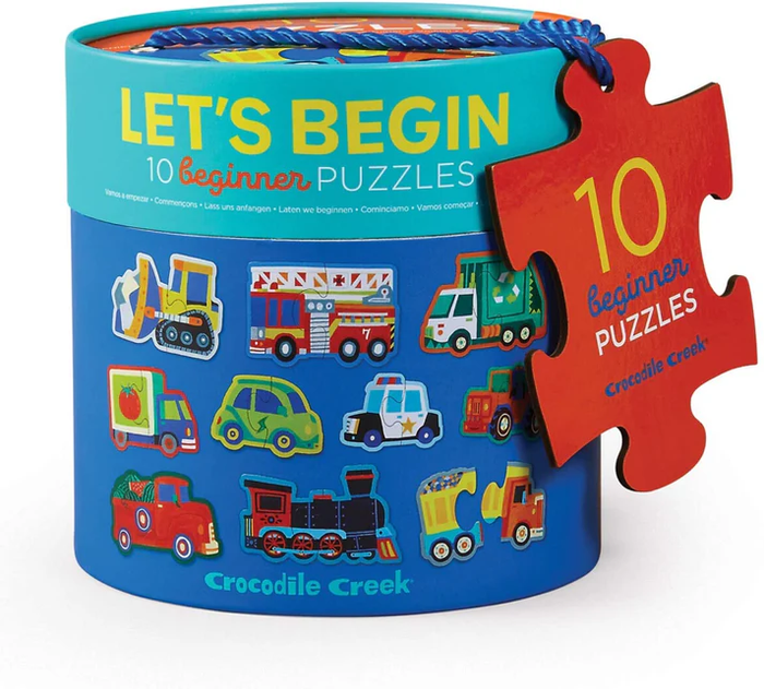 CROCODILE CREEK: LET'S BEGIN 10 2-PIECE PUZZLES - VEHICLES