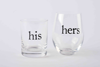 MUD PIE: HIS & HERS BOXED GLASS SET