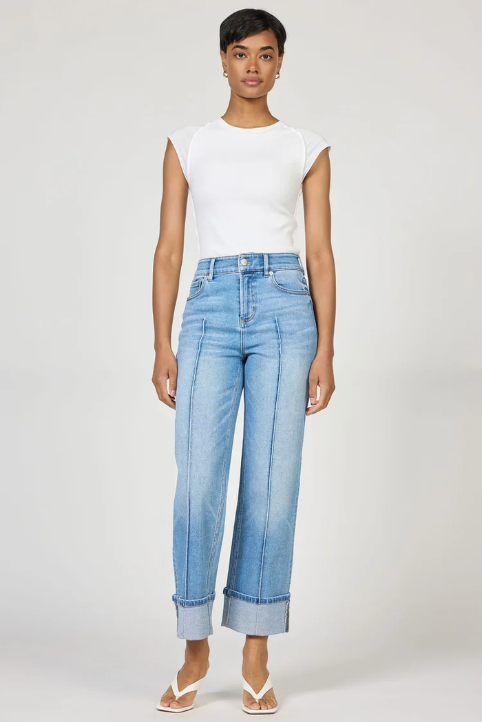 DEAR JOHN: HOLLY HIGH RISE STRAIGHT LEG CUFFED JEANS - WINSLOW