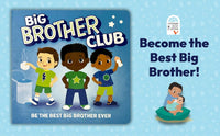 WELCOME TO THE BIG BROTHER CLUB BOARD BOOK, STICKER BADGES, AND A REWARD CHART
