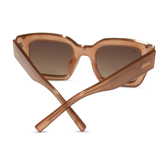 DIME: AMORE - TAUPE CRYSTAL BROWN GRADIENT POLARIZED SUNGLASSES