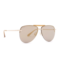 DIFF EYEWEAR: TAHOE BRUSHED GOLD GOLD MIRROR SUNGLASSES