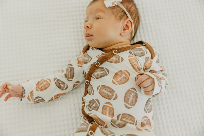 COPPER PEARL: BLITZ NEWBORN KNOTTED GOWN