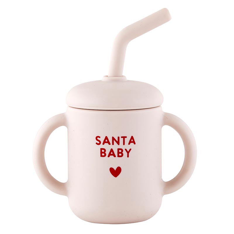 STEPHAN BABY: SILICONE SIPPY CUP - SANTA BABY