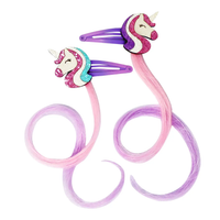 PINK POPPY: UNICORN HAIR CLIPS WITH HAIR EXTENSION