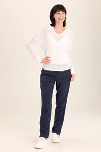 XCVI: MESH BULLOCK PULLOVER - WHITE