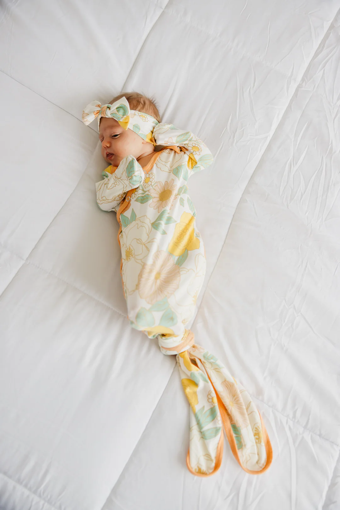 COPPER PEARL: ROSE NEWBORN KNOTTED GOWN