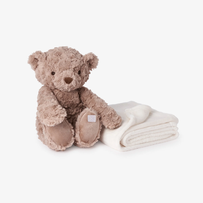 ELEGANT BABY: BEAR BEDTIME HUGGIE PLUSH TOY WITH BLANKET - 30" X 40"