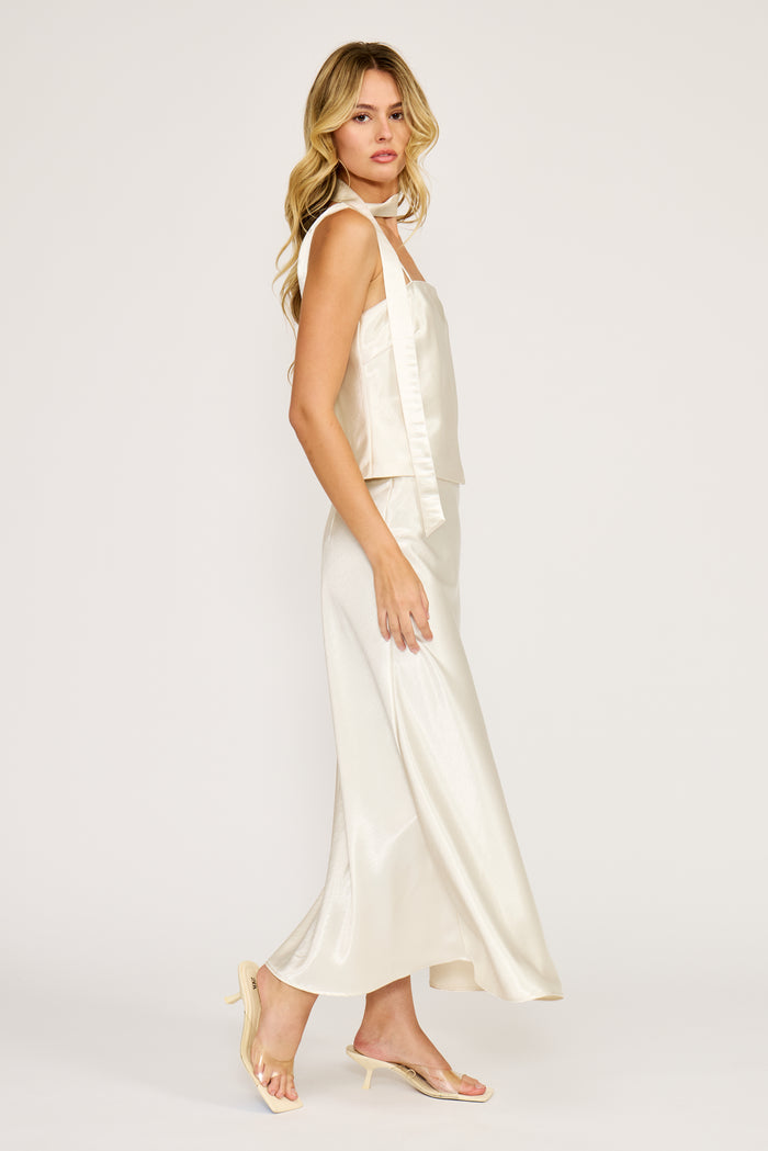 LUCY PARIS: FITZ MIDI SKIRT - PEARL