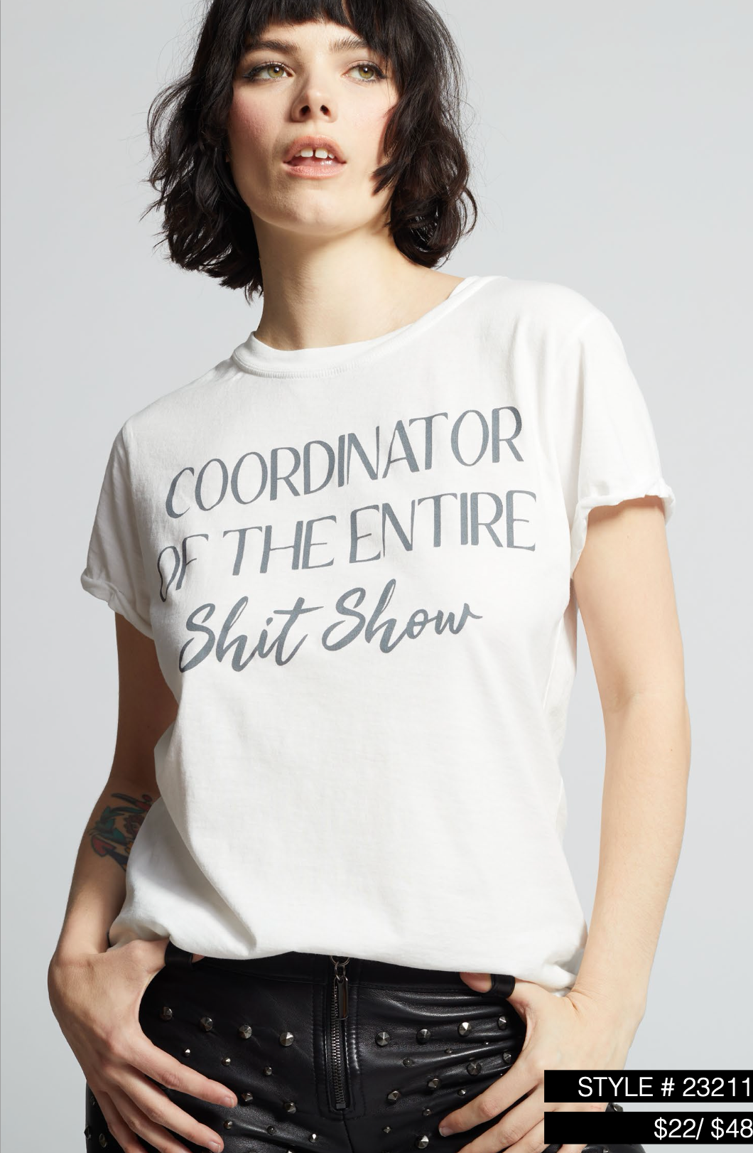 RECYCLED KARMA: COORDINATOR OF THE SHOW SS TEE - WHITE