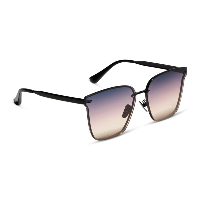 DIFF EYEWEAR: BELLA V MATTE BLACK TWILIGHT GRADIENT SUNGLASSES