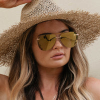 DIFF EYEWEAR: TAHOE BRUSHED GOLD GOLD MIRROR SUNGLASSES