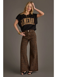 PANACHE: BLACK & LT. BROWN GAME DAY SHORT SLEEVE SWEATSHIRT