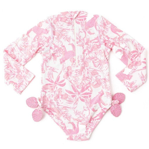 SHADE CRITTERS: LONG SLEEVE ONE PIECE SWIMSUIT - PINK PARADISE