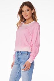 BOBI: LONG SLEEVE RAGLAN TEE - BRIGHT PINK