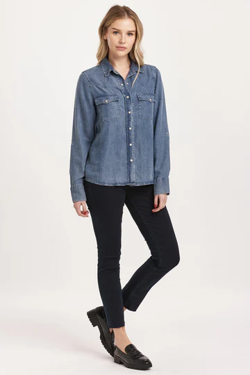 DEAR JOHN: STAR WESTERN SHIRT INDEPENDENCE BLUE TENCEL