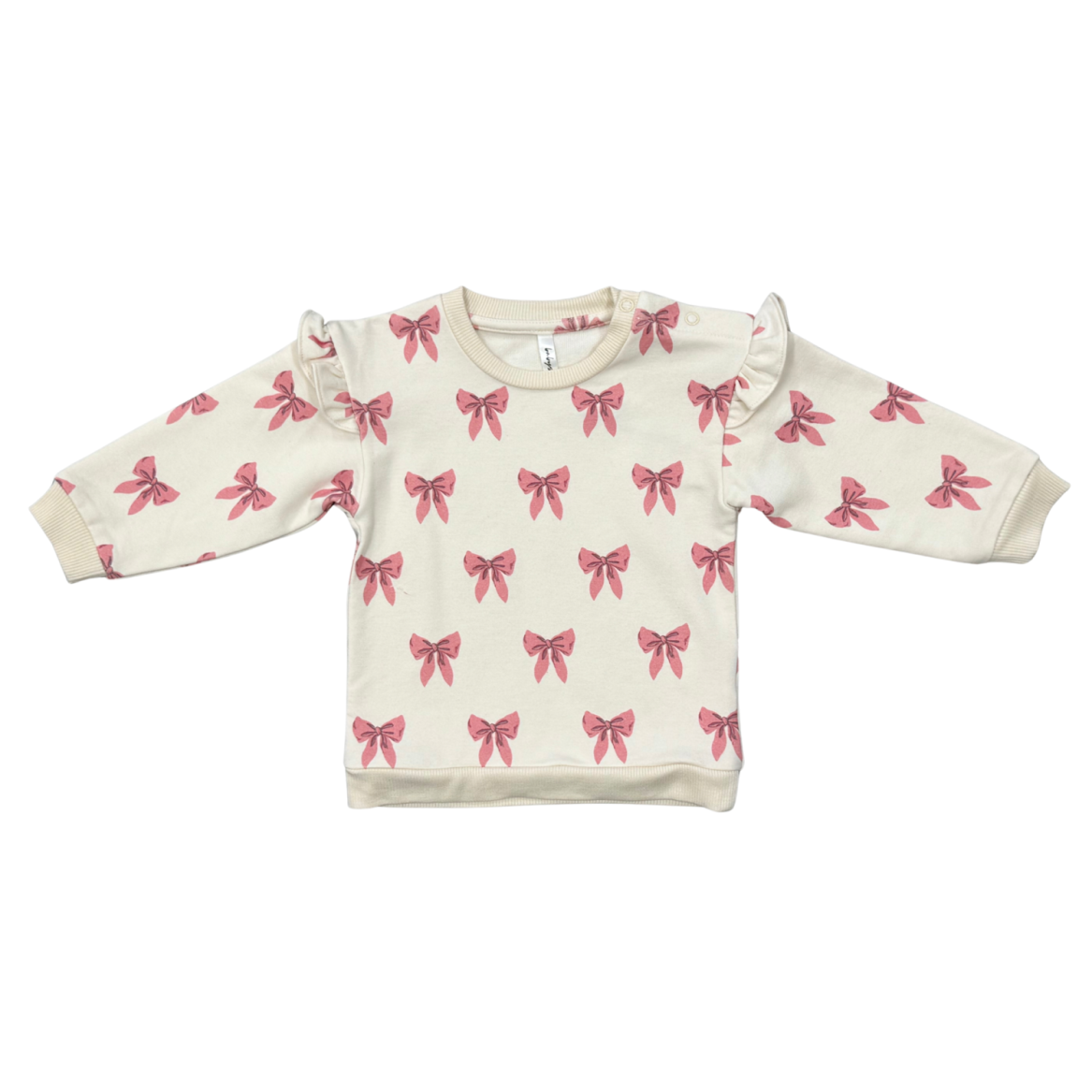 BABYSPOUTS: GIRLS RUFFLE SWEATSHIRT - BOWS