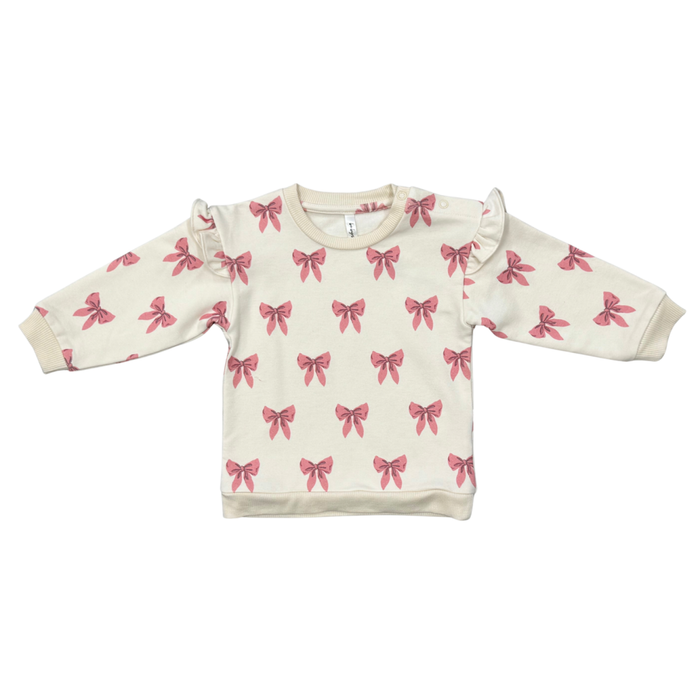 BABYSPOUTS: GIRLS RUFFLE SWEATSHIRT - BOWS