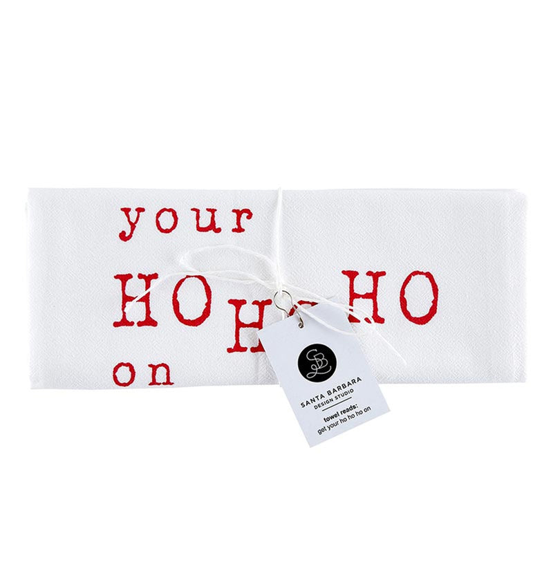 SANTA BARBARA DESIGN CO: GET YOUR HO HO HO ON THIRSTY BOY TOWEL - 30" X 30"