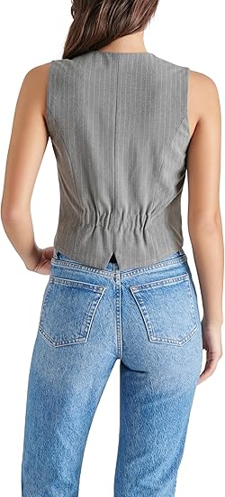 STEVE MADDEN: BARRETT VEST TOP - GREY