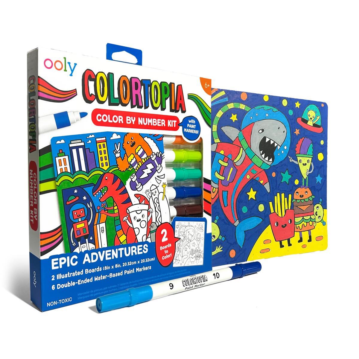 OOLY: COLORTOPIA COLOR BY NUMBER PAINT MARKER KIT - EPIC ADVENTURES
